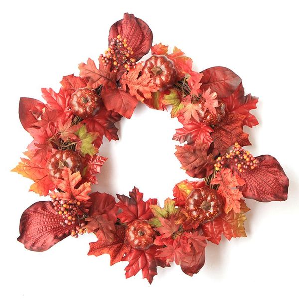 decorative flowers & wreaths artificial maple rattan wreath door hanging wall window decoration holiday festival halloween decor 50cm